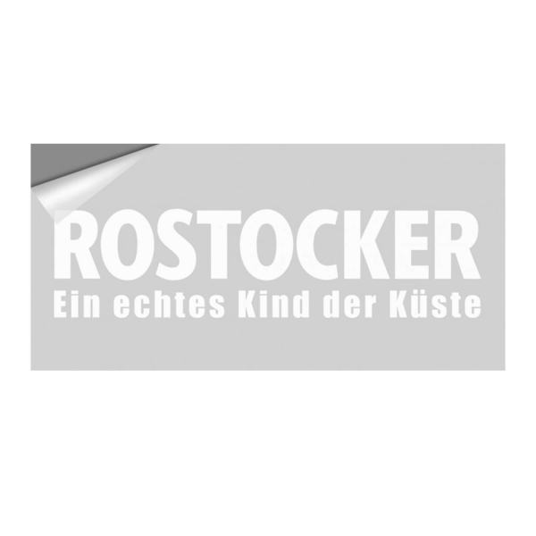 Frontalansicht Rostocker Aufkleber "Kind der Küste"